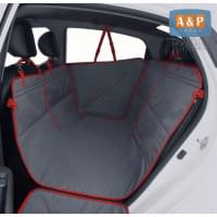 Автогамак Happy Dog (Хэппи Дог). Цвет: серый с красной окантовкой.