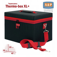 Термосумка "Thermo-box" (Термо-бокс). Размер XL Plus. Цвет: черный с красной окантовкой.