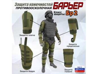 Комплект противоосколочной защиты "Барьер". Класс защиты Бр 2. Цвет: хаки светлый.