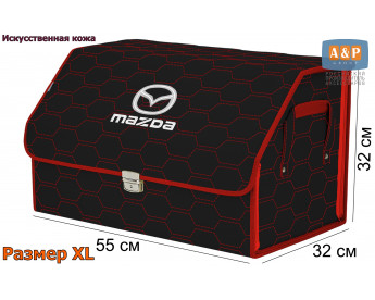 Органайзер-саквояж "Союз Премиум" в багажник Mazda (Мазда), размер XL. Цвет: черный с красной прострочкой Соты.