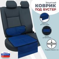 Коврик под детское автокресло-бустер. Цвет: синий с черной окантовкой.